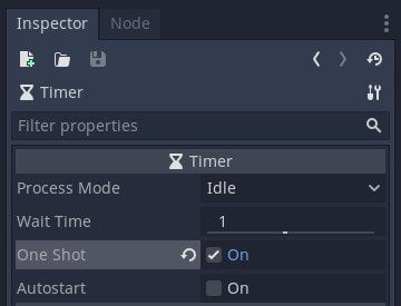 One Shot timer node setting Godot