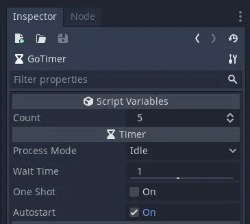 Showing the count variable in the inspector