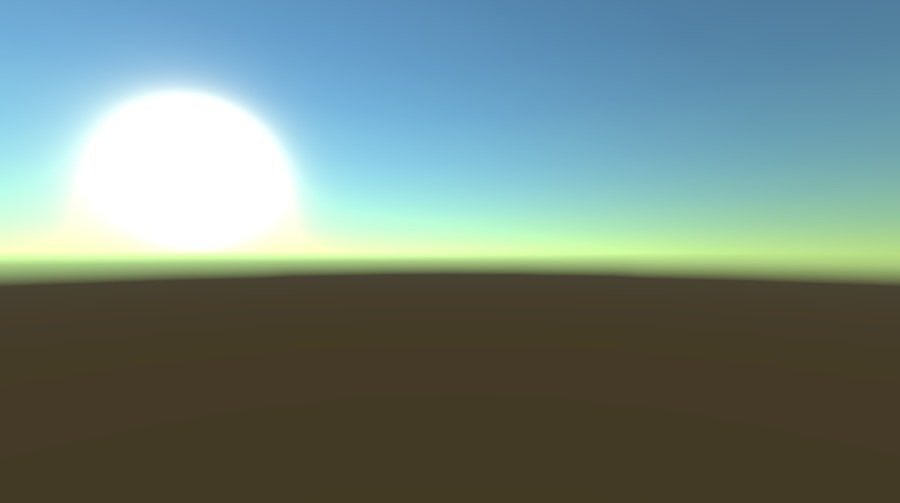 Screenshot of Normal Atmosphere Setting in Unity Procedural Skybox