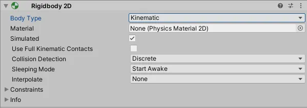 2D Rigidbody component in Unity