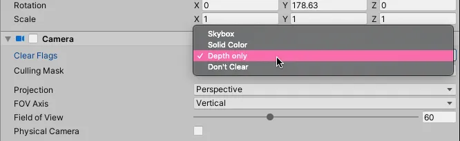 Depth only option in Unity