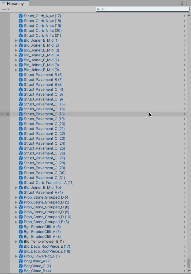 disorganised scene hierarchy