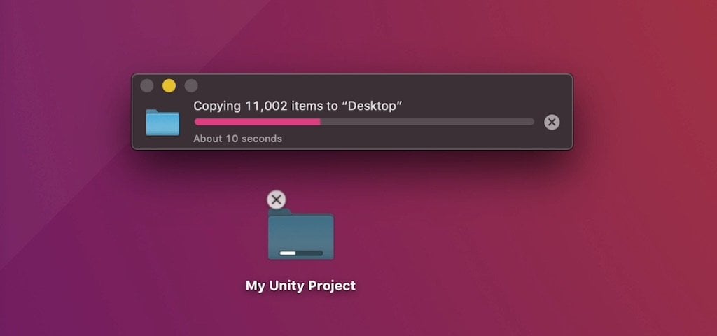 How to copy a Unity project to your desktop.