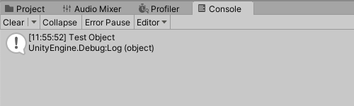 Debug Game Object example Unity