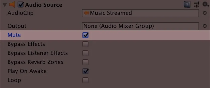 Unity Mute Checkbox