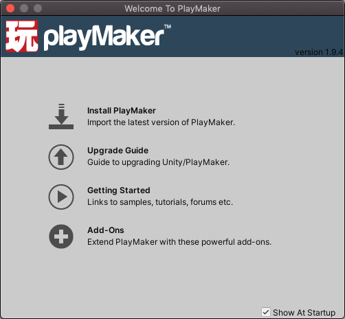 PlayMaker install screen