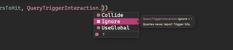 An enum in Unity showing its possible options.