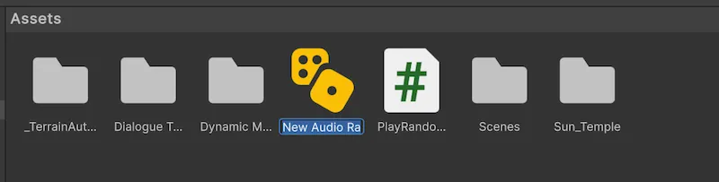 Random Audio Container asset in Unity project