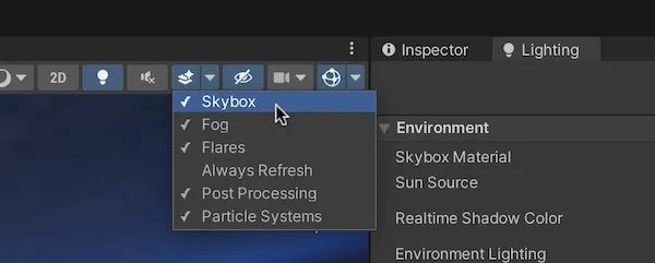 Unity Scene View Skybox Toggle