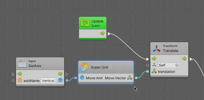 Screenshot - Super Unit being used inside of a Flow Graph