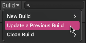 Addressable assets Update Build Button