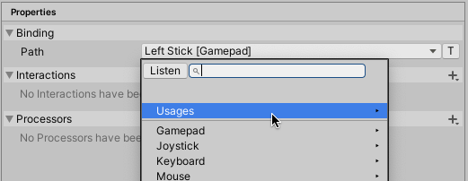 Unity Input System Usages