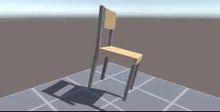 Titled chair rotating on a flat Y Axis