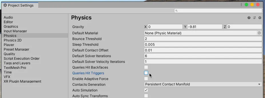 Unity global Raycast Trigger Control